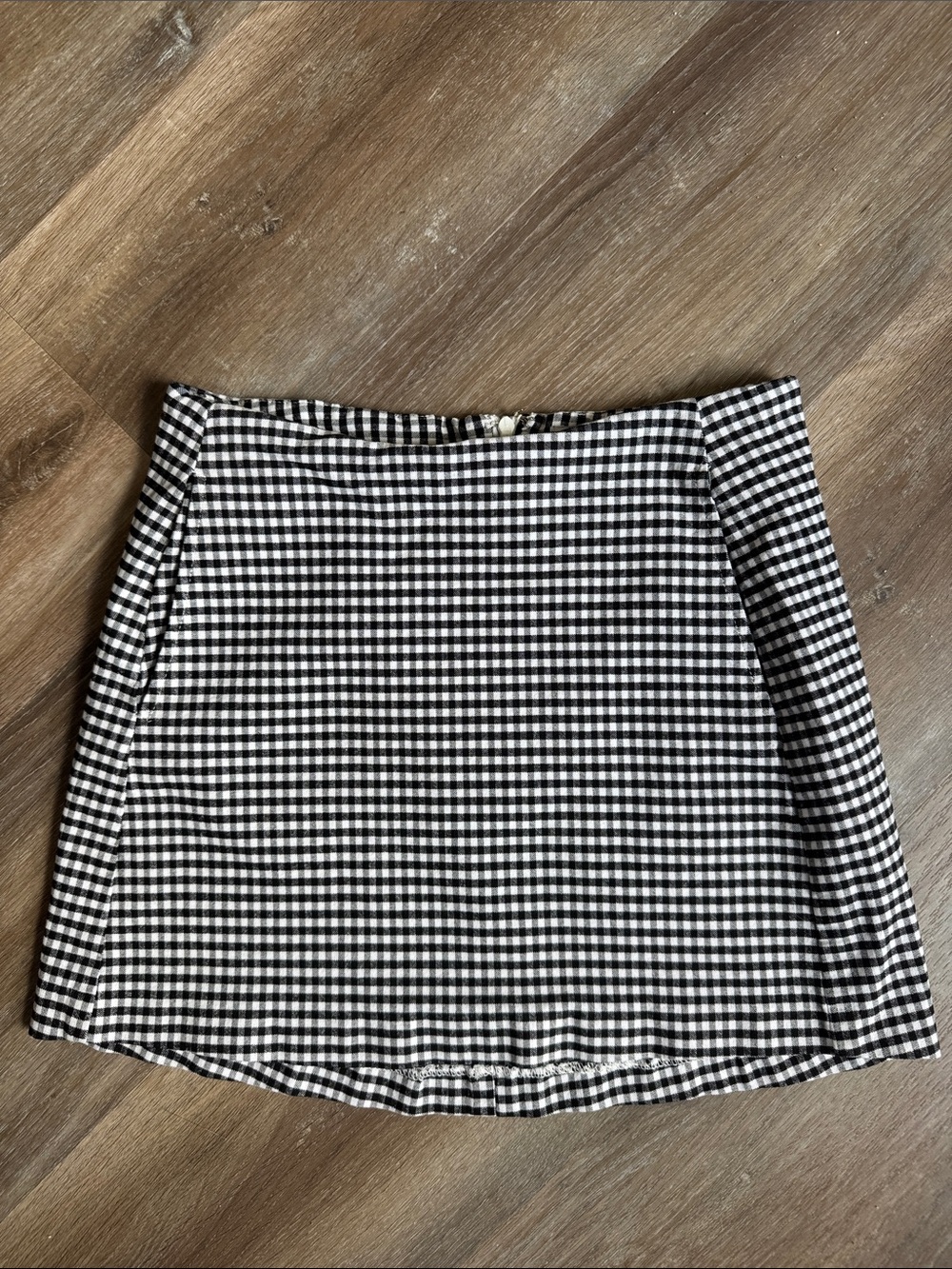 UO Black & White Gingham Mini Skirt
